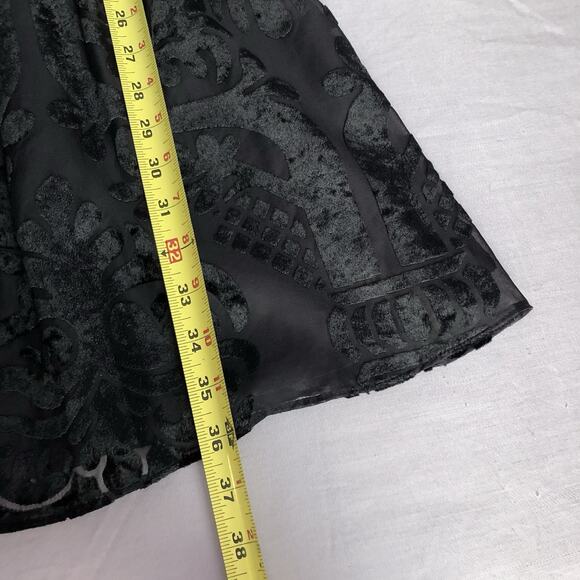 Eliza J Velvet Burnout LBD Women’s Sz 12 Bell Sleeves Cocktail Whimsigoth Dress - Picture 4 of 11